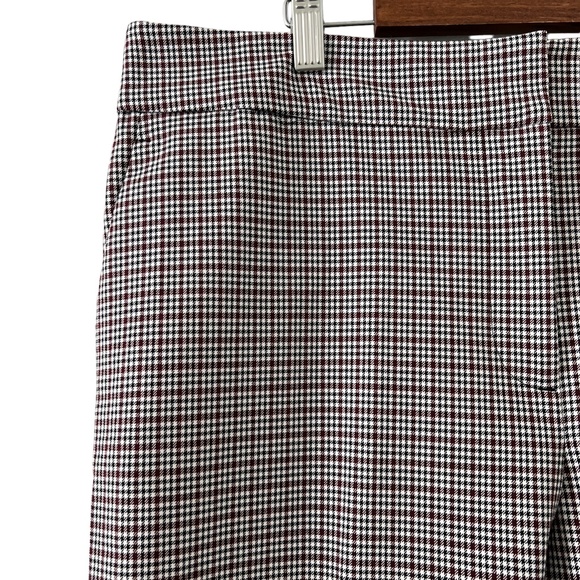 Ann Taylor Factory NEW Black & Burgundy Plaid Ankle Pants Size 14P - Picture 4 of 16